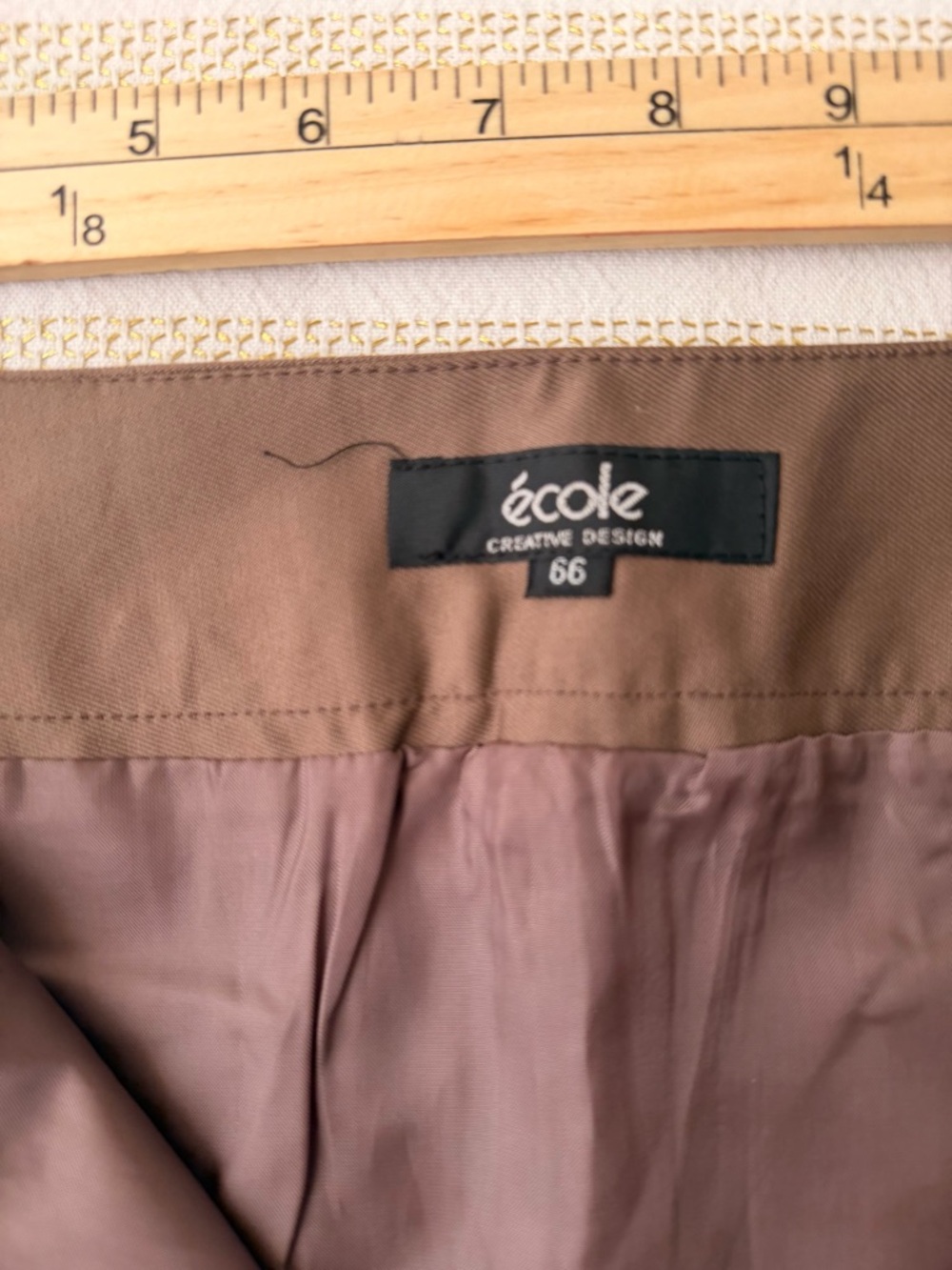 École Creative Design Brown Midi Skirt Size 6 | Minimalist European Chic - Picture 5 of 8